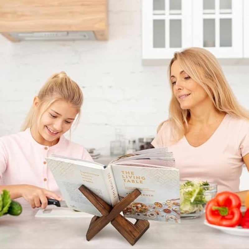 masteymoh Retro Record Stand Natural Wood, Retro Record Holder for Display, Vinyl Records Holder Wooden Record Stand, Country Rustic Plate Stand for Display (2 in Rustic Brown) - Image 4